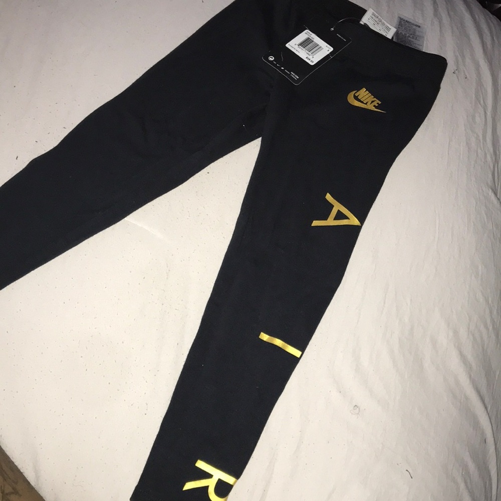 Brand new black and gold nike air little girls leggings